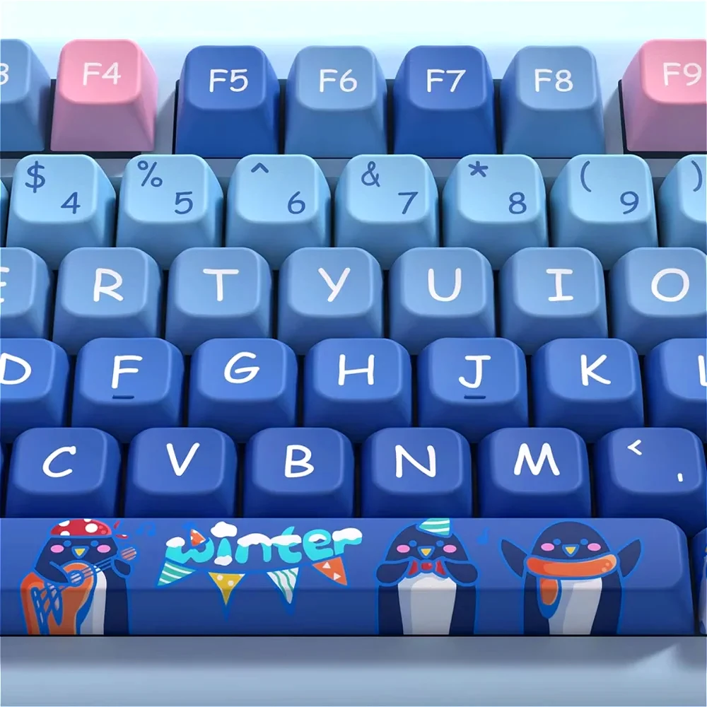 

Original Penguin and Winter Themed PBT Keycaps, MDA Height, Cute and Personalized for 60/64/84/98/108 GMK Mechanical Keyboards