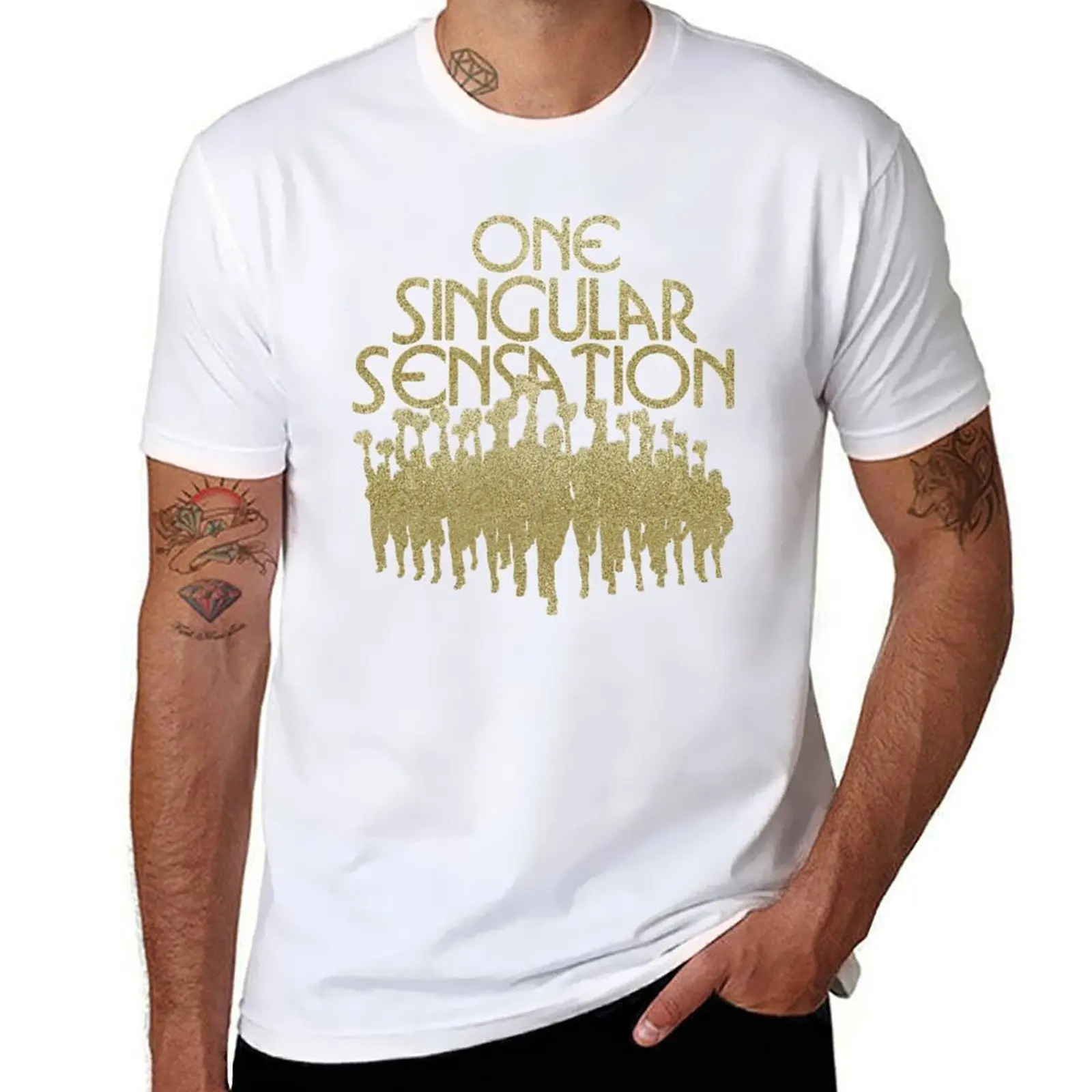 

Футболка One Singular Sensation A Chorus Line, мужские футболки с принтом, мужская упаковка, белая футболка