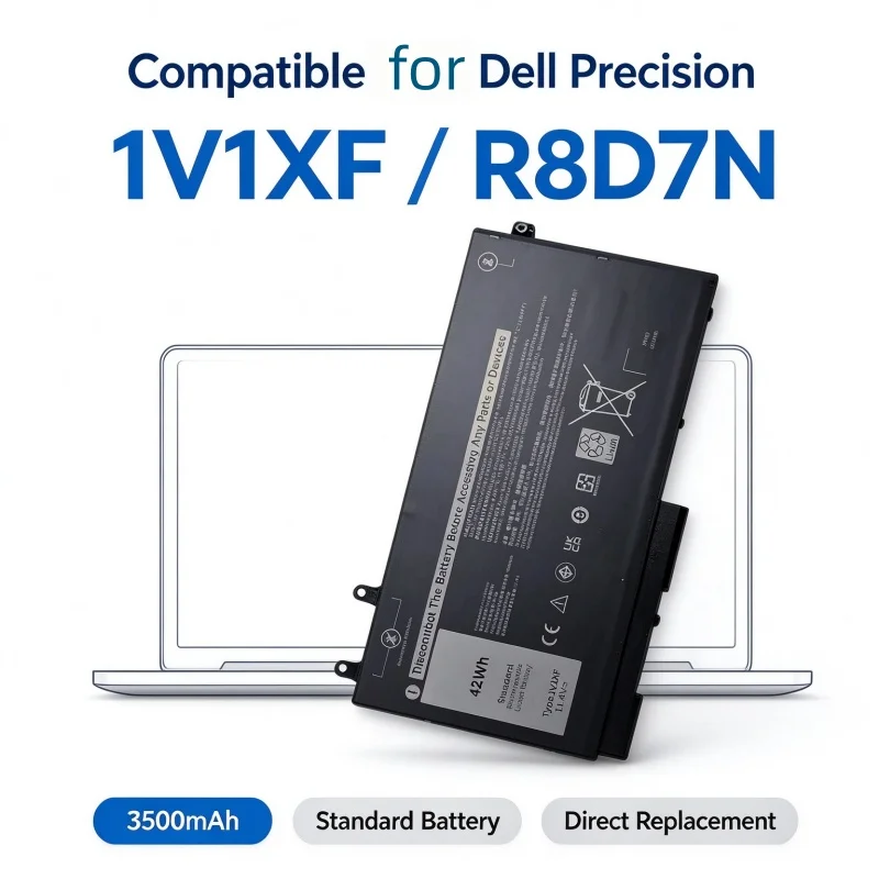 For Dell 1V1XF Battery Dell Precision 1V1XF R8D7N Notebook Battery 3500mAh Large Capacity Stable and Durable