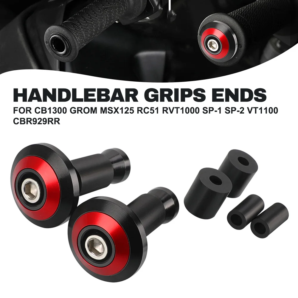 For Honda Motorcycle Handle Bar End Cap Anti Vibration Silder Plug CB1300 GROM MSX125 RC51 RVT1000 SP-1 SP-2 VT1100 CBR929RR
