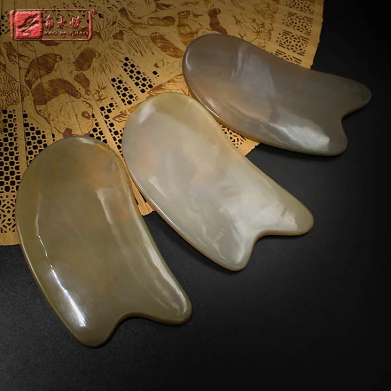 Horned Yak Horn Thickened Square Scraping Board for Massage and Beauty, Personalized Design