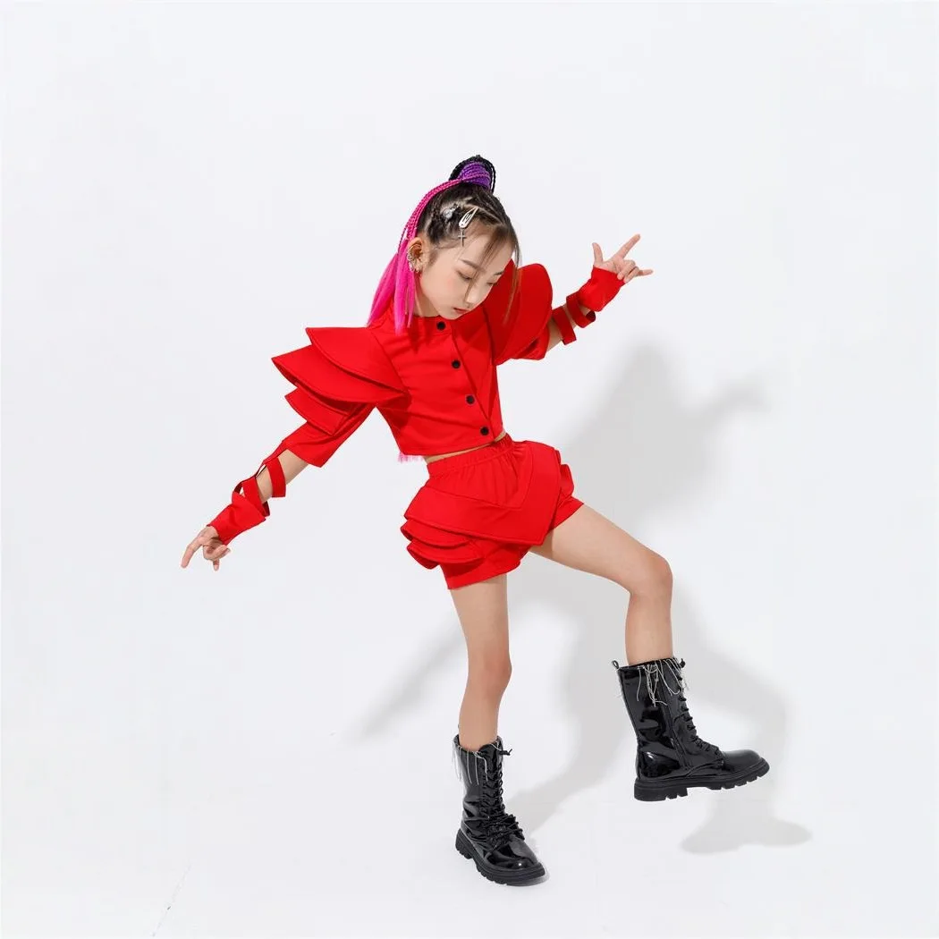 แจ๊สสไตล์ Hip-Hop เครื่องแต่งกาย Urban Dance สาวเสื้อผ้า Performance Dancer ชุดเวทีเด็กรุ่น Catwalk นักร้องวัยรุ่น
