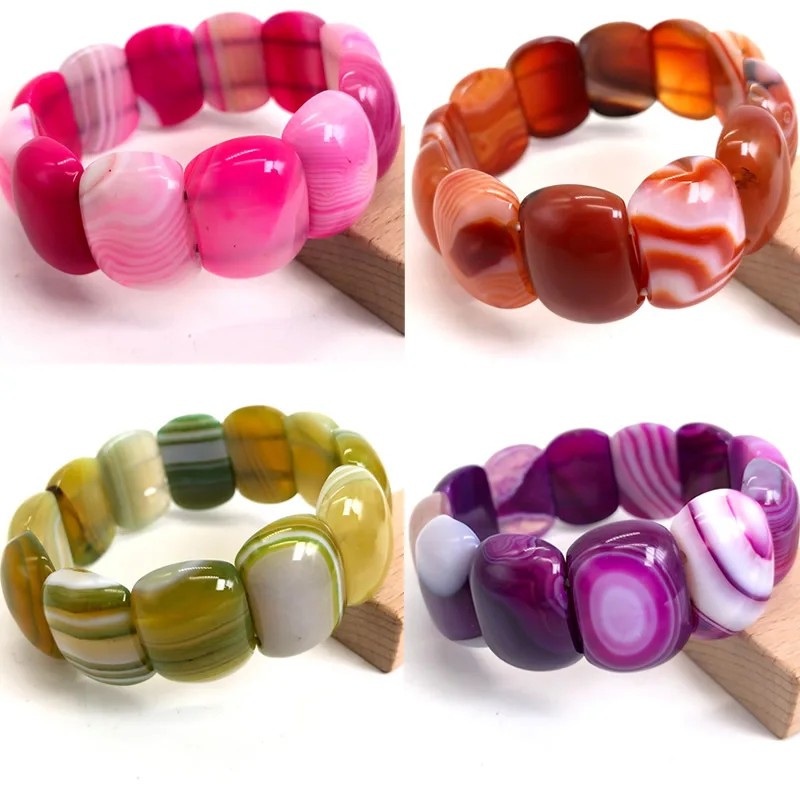 natural botswana agates/Sardonyx stone beads bracelet natural gem stone bangle fine jewelry woman for gift 18*25mm