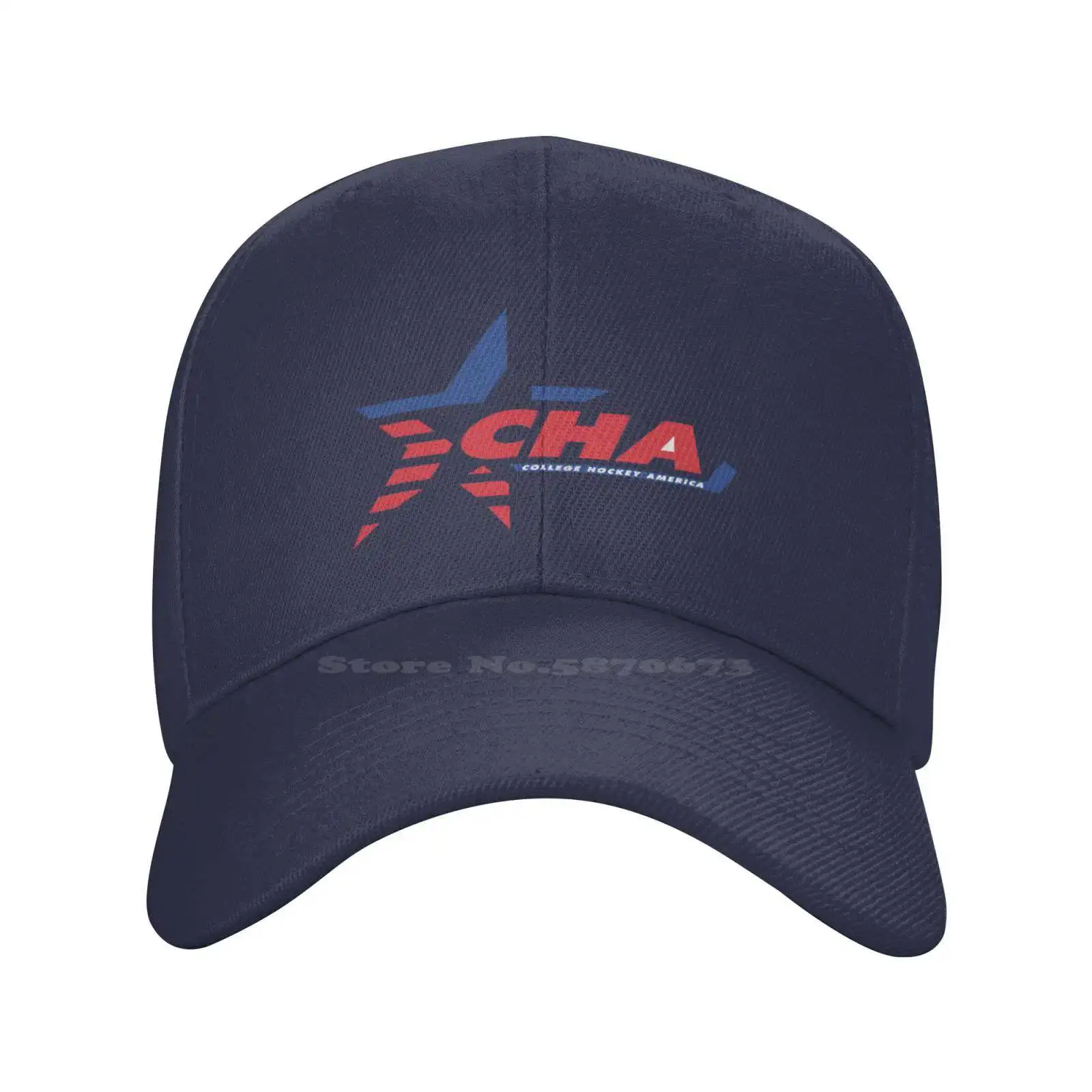 

College Hockey America Logo Print Graphic Casual Denim cap Knitted hat Baseball cap