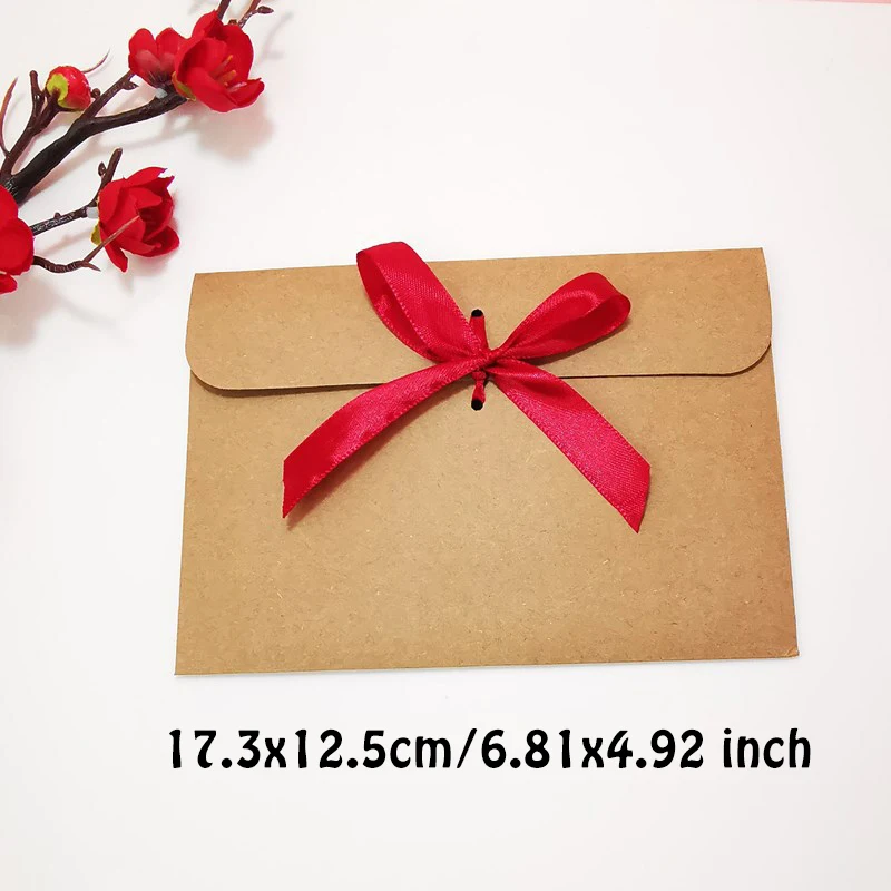 50pcs/lot Envelope for Wedding Small Business Supplies Invitations High-grade 250g Kraft Paper Packaging Bag Retro Stationery