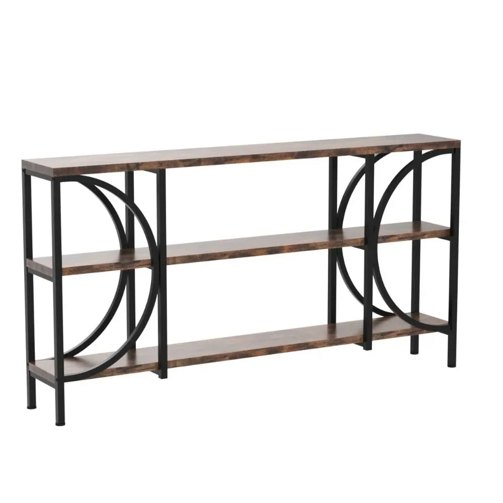 New 70.9 Inch Extra Long Sofa Table, 3 Tier Narrow Console Table with Storage Shelves