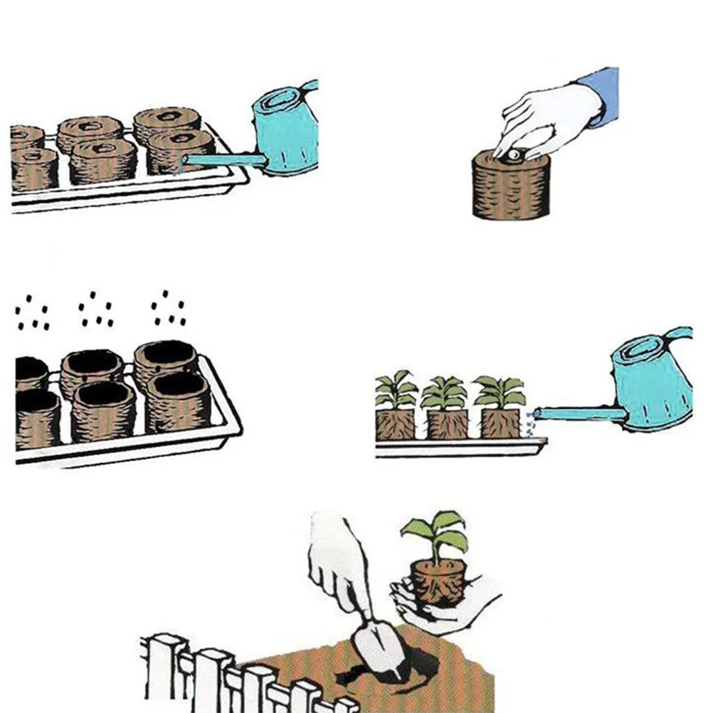 

50Pcs Peat Pellets 30mm Compressed Planting Soil Professional Seedling Starter Peat Soil Easy Rapid Breeding Pellets