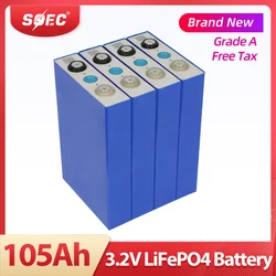 SOEC 3.2V 105Ah Lifepo4 Battery Grade A New Rechargeable Lithium Iron Phosphate Prismatic Cell 12V  24V 48V Battery Pack for ESS