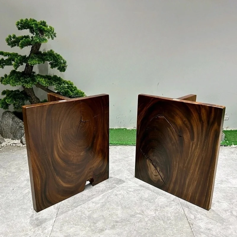 ‌ Gambe da tavolo in legno di noce con base in ferro Supporto da tavolo in vero legno resistente Altezza regolabile per tavolo da pranzo e banco da lavoro