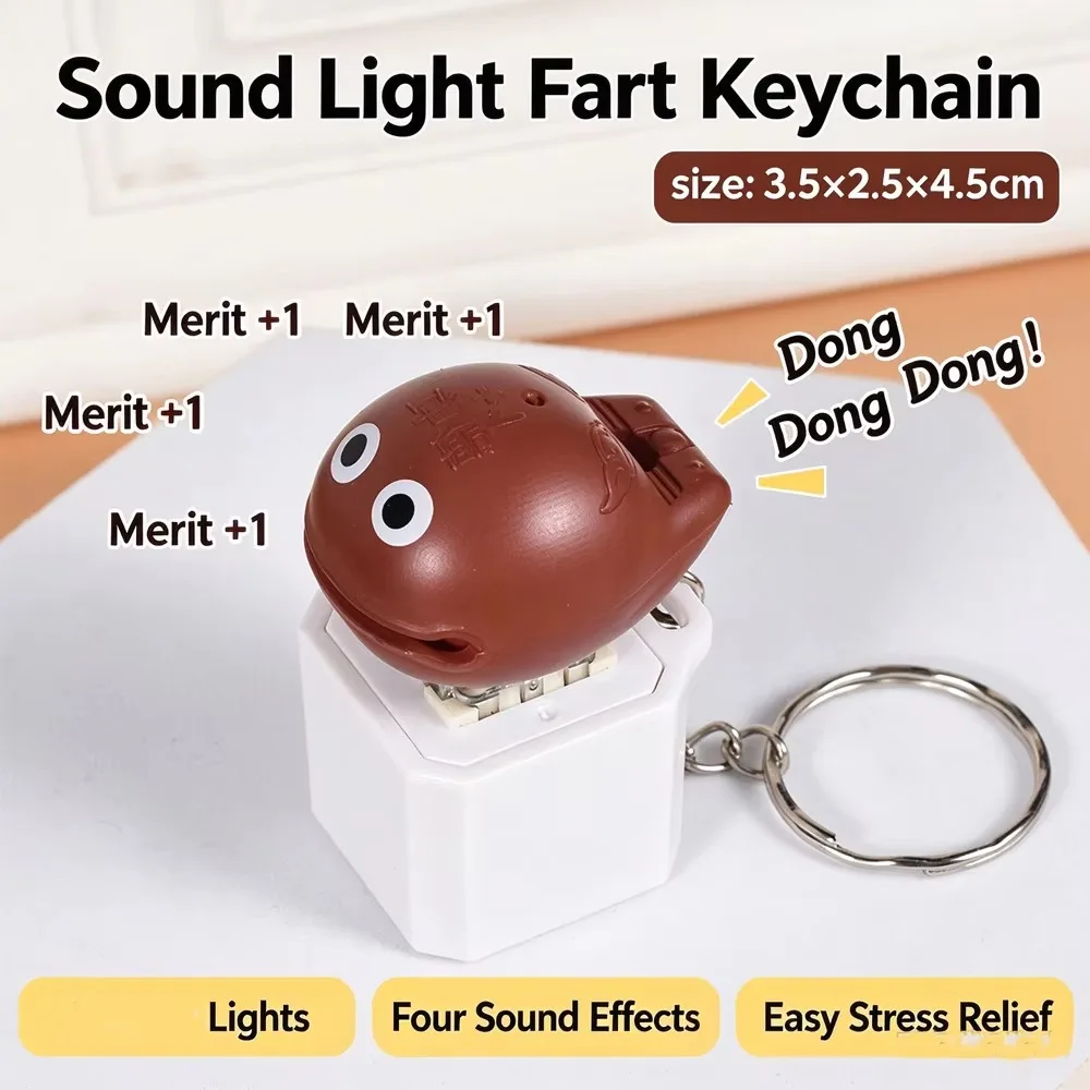 @@#Hot Funny Antistress Wooden Fish  Key Cap Clicker Keychain LED Keycap Clicker Keyboard Key Caps Bag Charms Pendants 키캡 클리커
