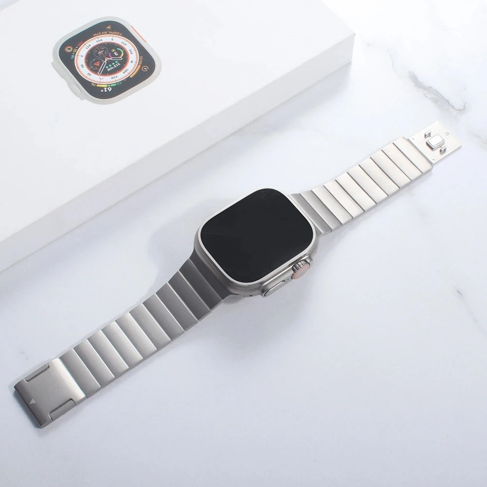 Stainless Steel Link Bracelet For Apple Watch Band 46mm 44 45mm Ultra 49mm Metal Magnetic Strap IWatch Series 10 9 8 7 6 40 41mm