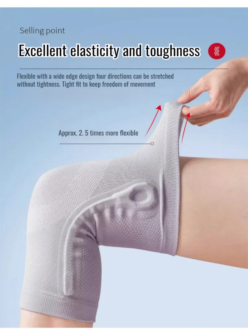 Rodilleras de punto ultrafinas para fitness, soporte de resorte cálido, rodilleras de punto ultrafinas, soporte de resorte cálido para fitness
