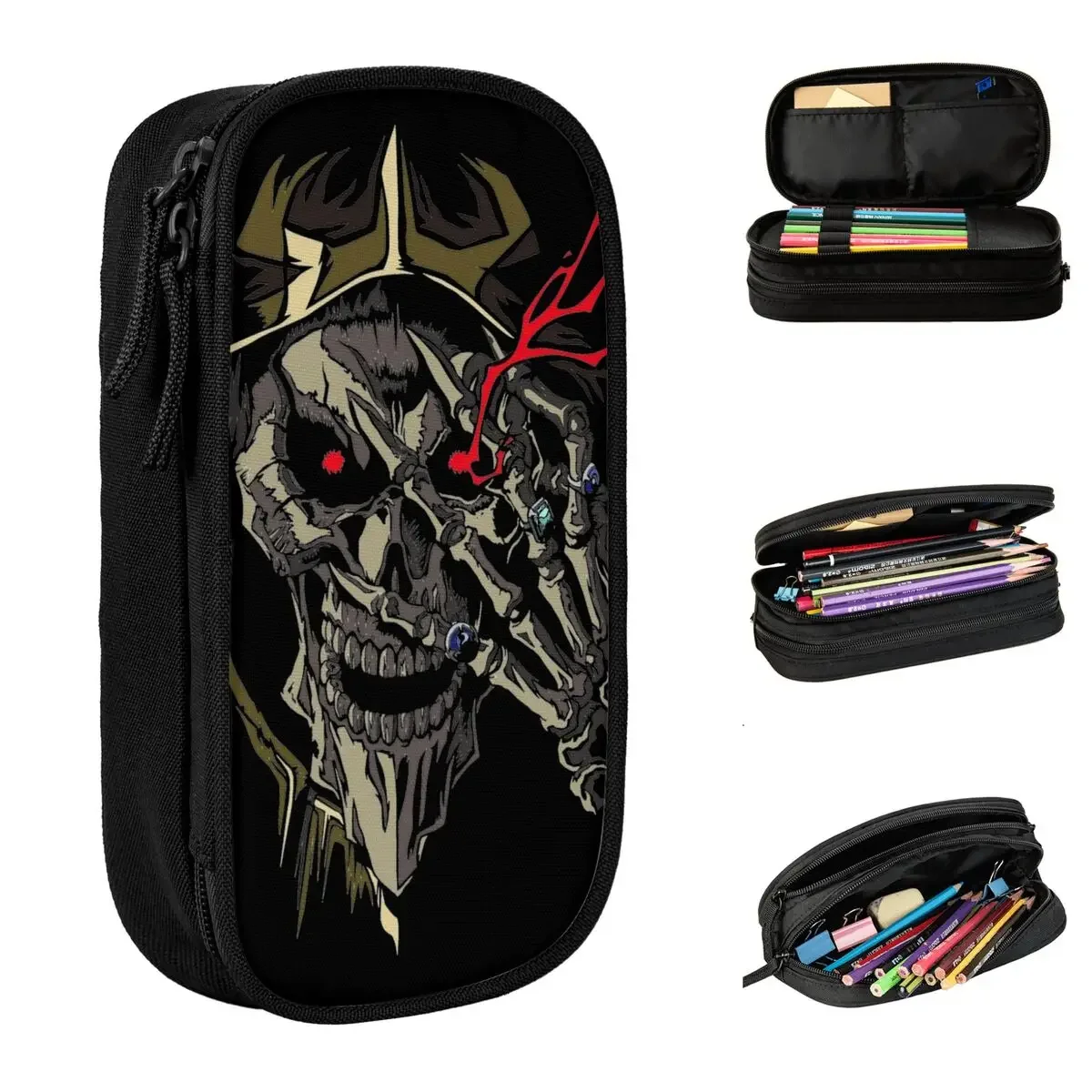 

Overlord Ainz Ooal Gown Pencil Case Fun Pen Box Bags Girl Boy Big Capacity Students School Gift Pencilcases