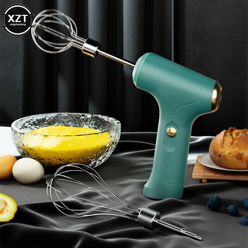 Portable Electric Food Mixer USB Wireless Manual Mixer 3-speed Powerful Egg Beater Baking Cake Cream Mixer Kitchen Tools