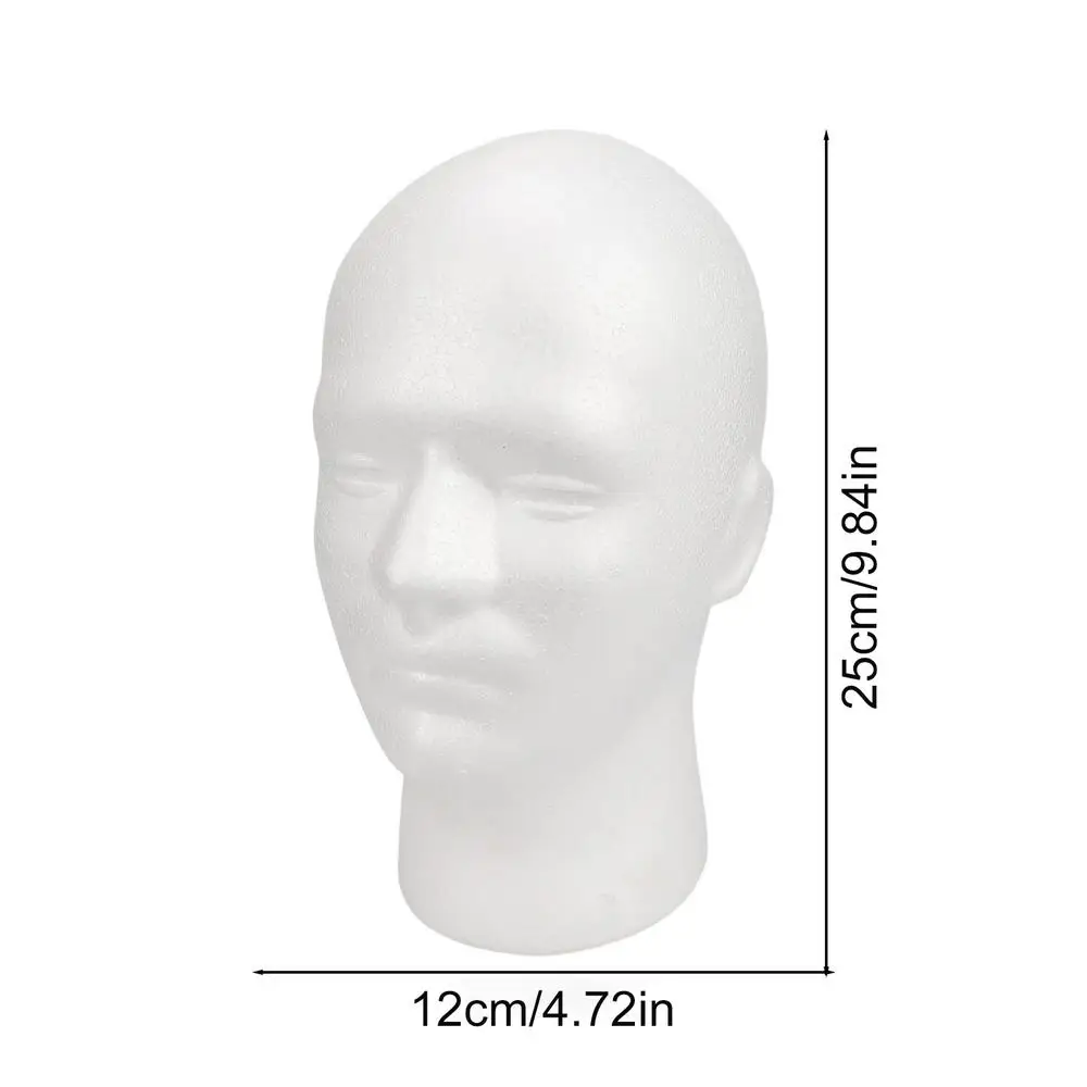White Foam Male Mannequin Head Model for Display