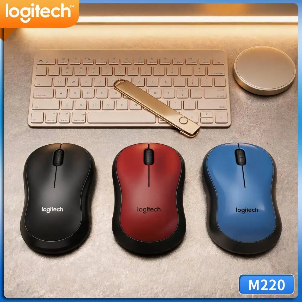 Logitech M220 Silent Wireless Mouse 3‑Button Layout Lightweight Body For Windows Macos Notebook Desktop Home Office PC