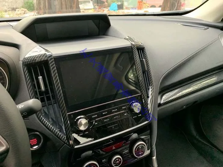 

Decorate Accessories Carbon Fiber Style Air Vent Outlet Cover Dashboard Trim For Subaru Forester SK 2018 2019 2020