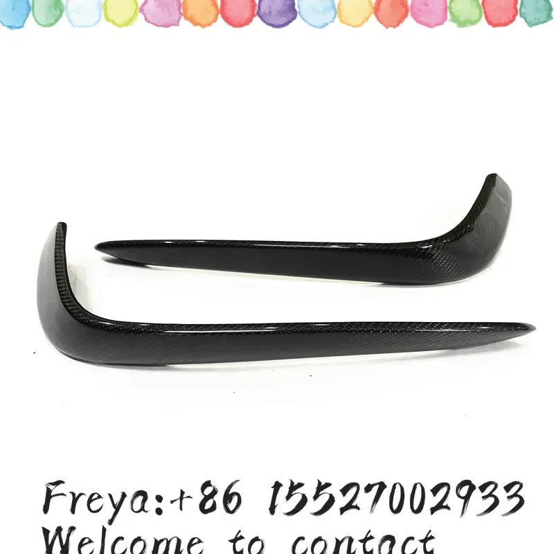 For W205 S205 C63 C63S Coupe 2/4 Door Carbon Fiber Fog Light Intake Frame Spoiler Front Bumper Air Vent view 6