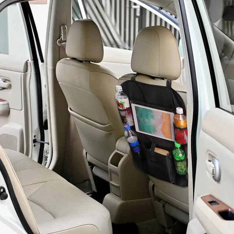 Back Of Seat Car Organizer Hangable Car Backseat Organizer Car Interior Organizers And Storage For Snacks Toys Kick Mats Car