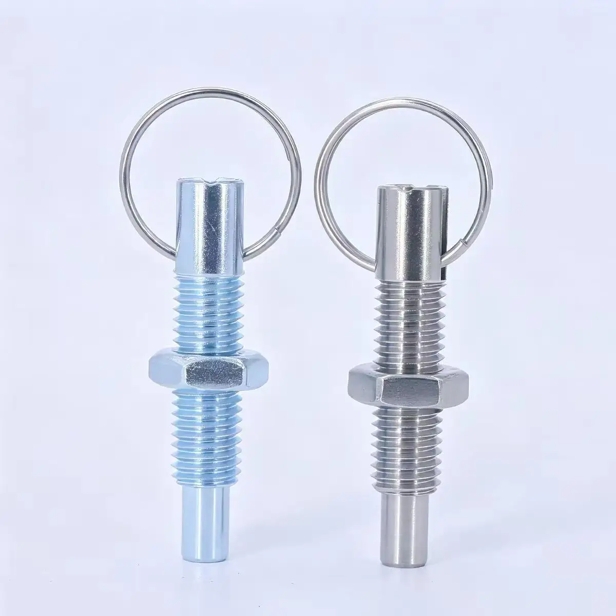 Stainless Steel Self-Locking Indexing Pin with Knob Spring-Loaded Plunger Telescopic Safety Stop Pull-Ring Positioning Pin
