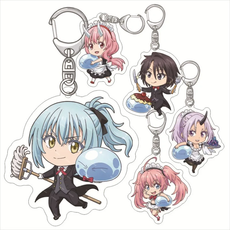 

Cartoon AnimeThat Time I Got Reincarnated As A Slime Acrylic Keyring Kawaii Shuna Benimaru Toys Fingure Keychain Bag Chain Decor