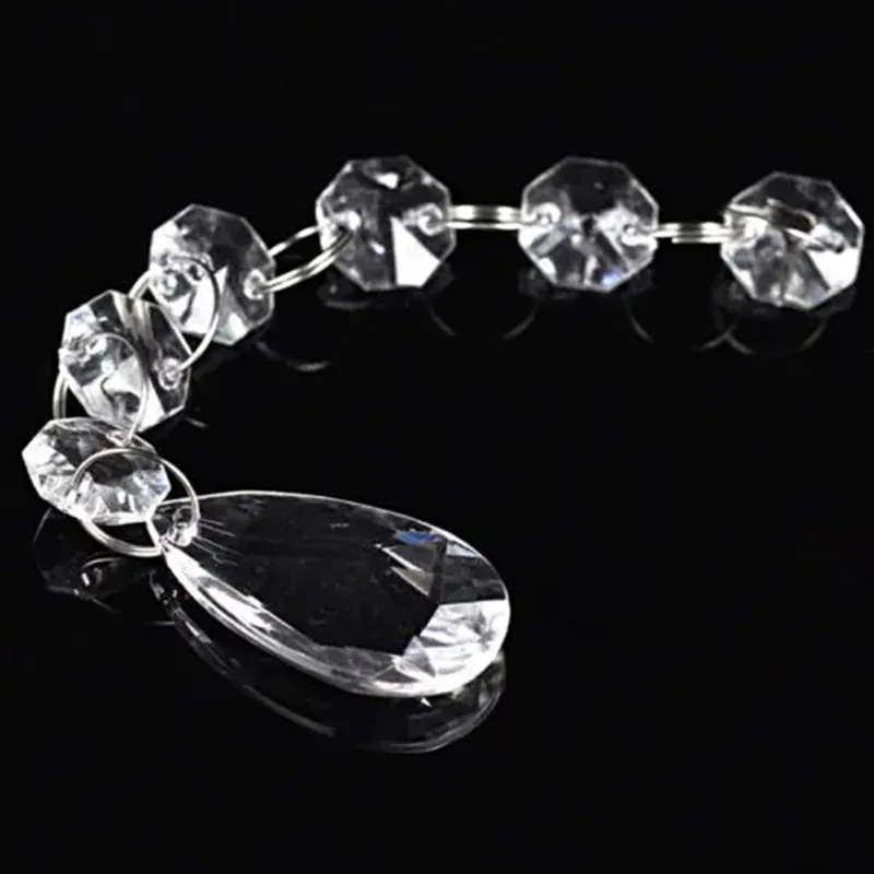 12pcs/lot Acrylic Clear Beads Garland Strands With Pendant for Chandelier Parts Wedding Party /Outdoor Christmas Tree Decoration