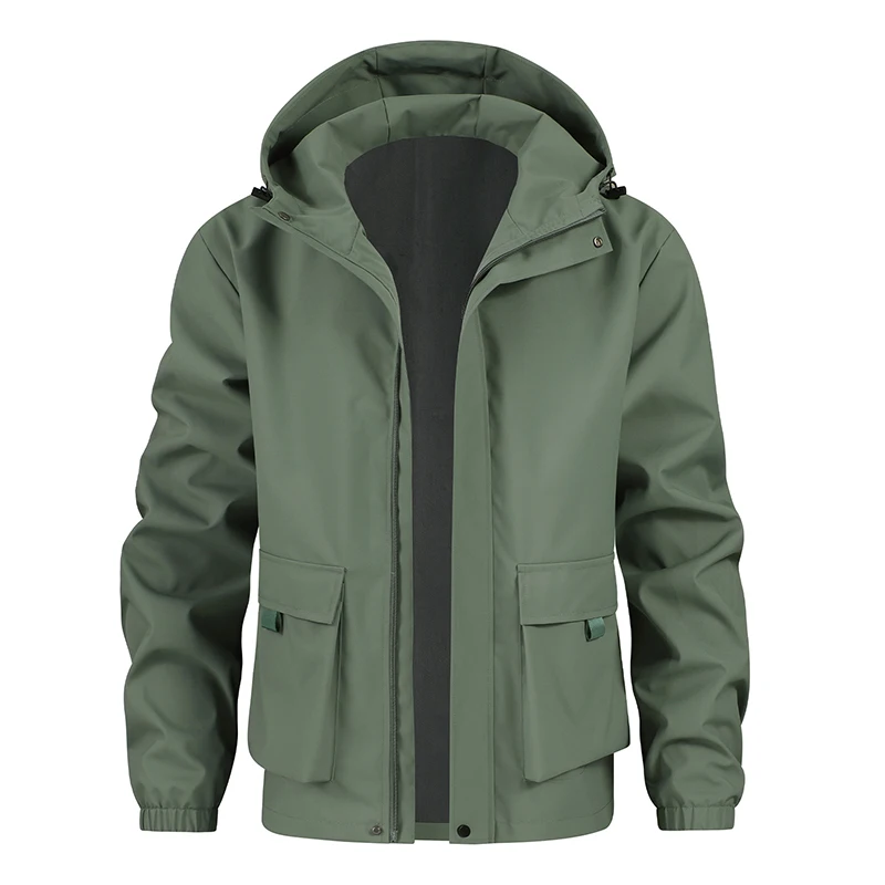 

EU-Size Men‘s Hooded Thin Jackets Spring Autumn Outdoor Windbreaker Jacket Casual Pockets Coat Outerwear for Daily Wear