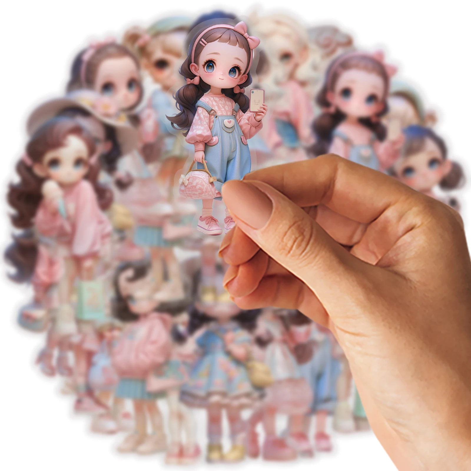 Etori Life 10 szt. Słodkie naklejki w stylu makaroników, dziewczyna w stylu ulicznym, naklejki do dekoracji dziennika, naklejki w wersji Q, naklejki na laptopa, telefon, walizkę, album fotograficzny, materiały do scrapbookingu, akcesoria do dekoracji biura, torby papierowe na prezenty dla dzieci, rękodzieło DIY, artykuły szkolne, naklejki-zabawki