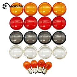 4pcs Motorcycle Turn Signal Light Indicator Lens Cover Kit With 1156 1157 Bulbs Fit For Harley Touring Softail Dyna Sportster XL