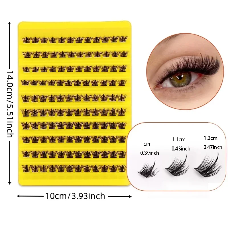 120 Clusters Lashes D Curl Individual Lash Clusters False Eyelashes Extension Natural Look Reusable