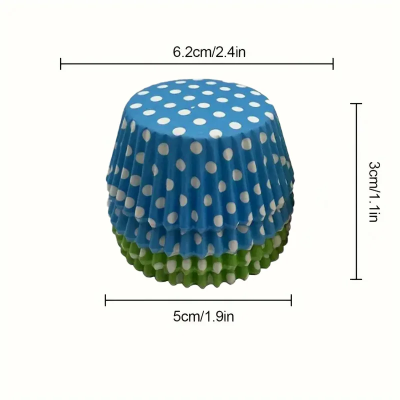 100Pcs/200Pcs Polka Dot Cake Paper Cups, Oil-Proof Baking Cups, Family Gathering Themed Dessert Paper Cups for Birthday Parties, Perfect for Cakes, Desserts, and Party Decorations view 3