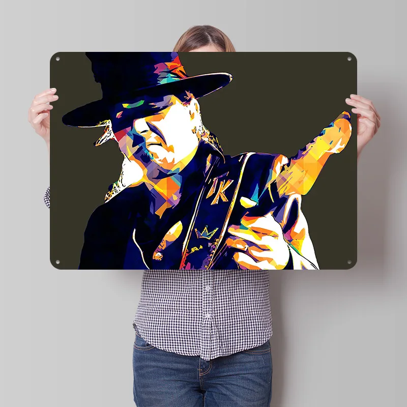 Stevie Ray Vaughan Rock 15 Metal Poster Perfect Gift for Fans Lovers Customized Wall Art Metal Sign for Room Ornaments Wand Deko