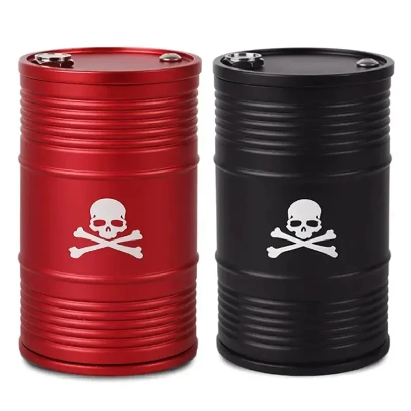 

Креативная форма масляного барабана, череп, автомобильная пепельница из сплава с крышкой, вращающийся держатель, чашка для удаления дыма, аксессуары для интерьера