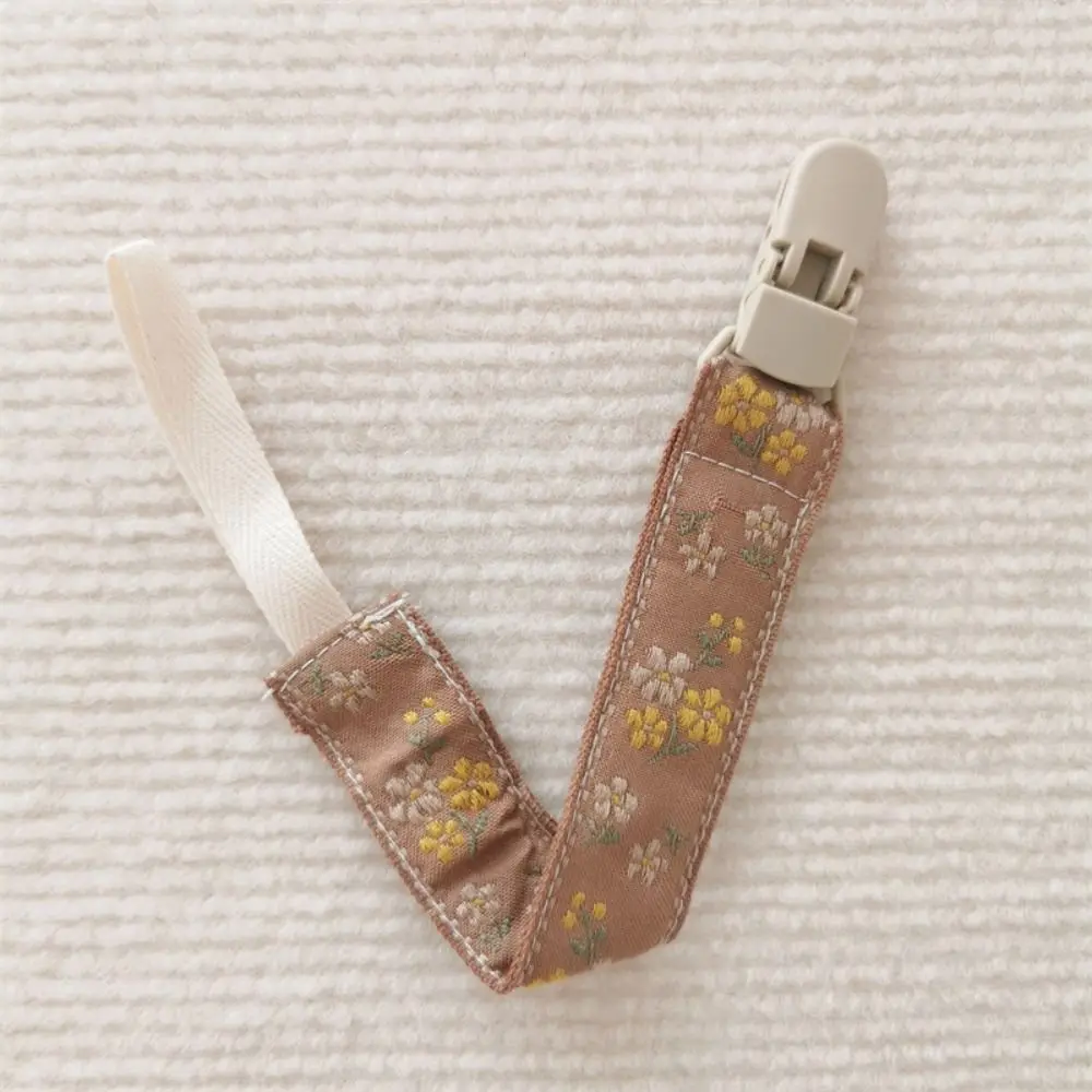 

Ethnic Style Baby Cloth Pacifier Chain Floral Teether Straps Soother Holder Dummy Clips Adjustable Nipple Holder Clips Children