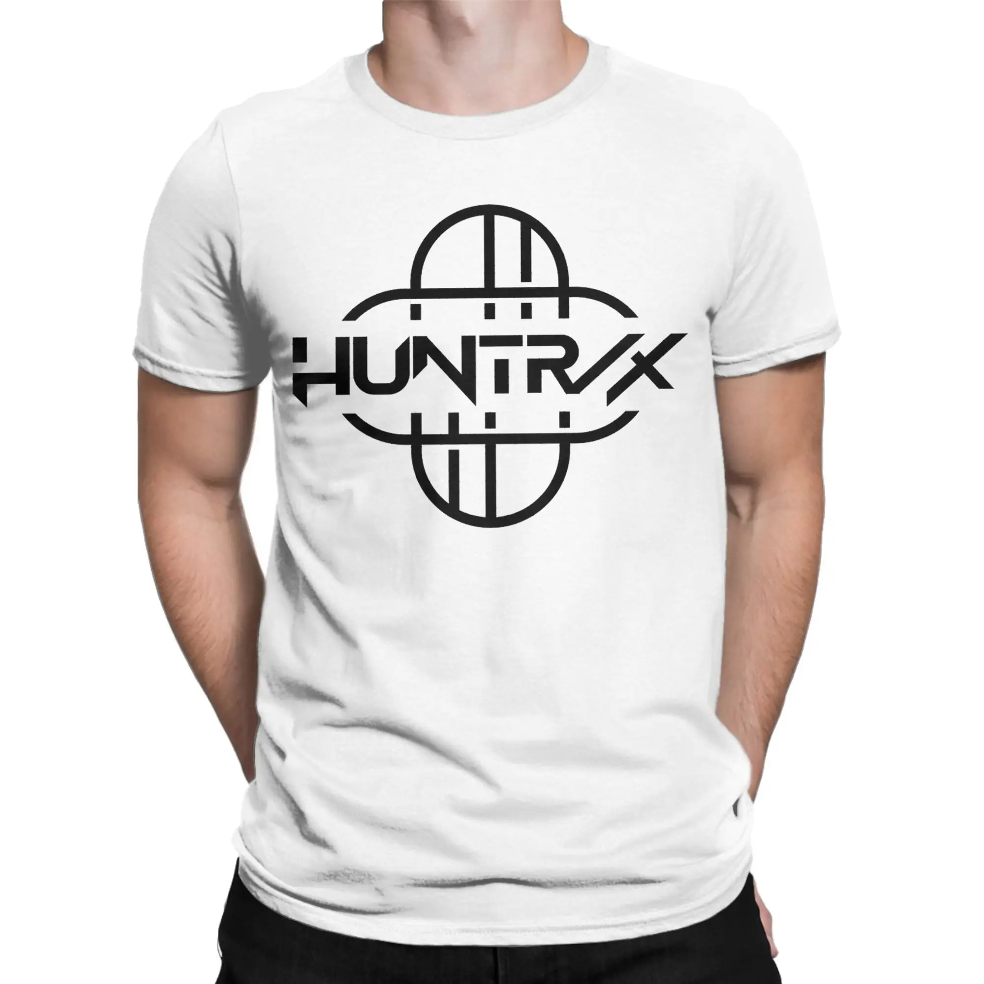 

Casual Huntrix Demon Hunters Logo T-Shirt Men Crewneck 100% Cotton T Shirts Short Sleeve Tees Plus Size Clothes