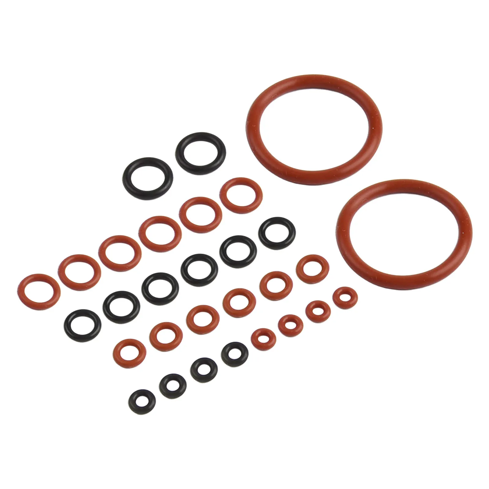 Balck red Coffee Machine Coffee Machine Valve Seal Gasket Kit Optimal Water Flow Precise Dimensions 30-piece Set
