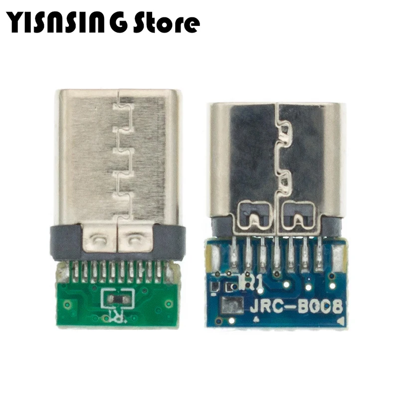 10pcs USB 3.1 Type C Connector 24 Pins Male/Female Socket Receptacle Adapter to Solder Wire & Cable 24 Pins Support PCB Board