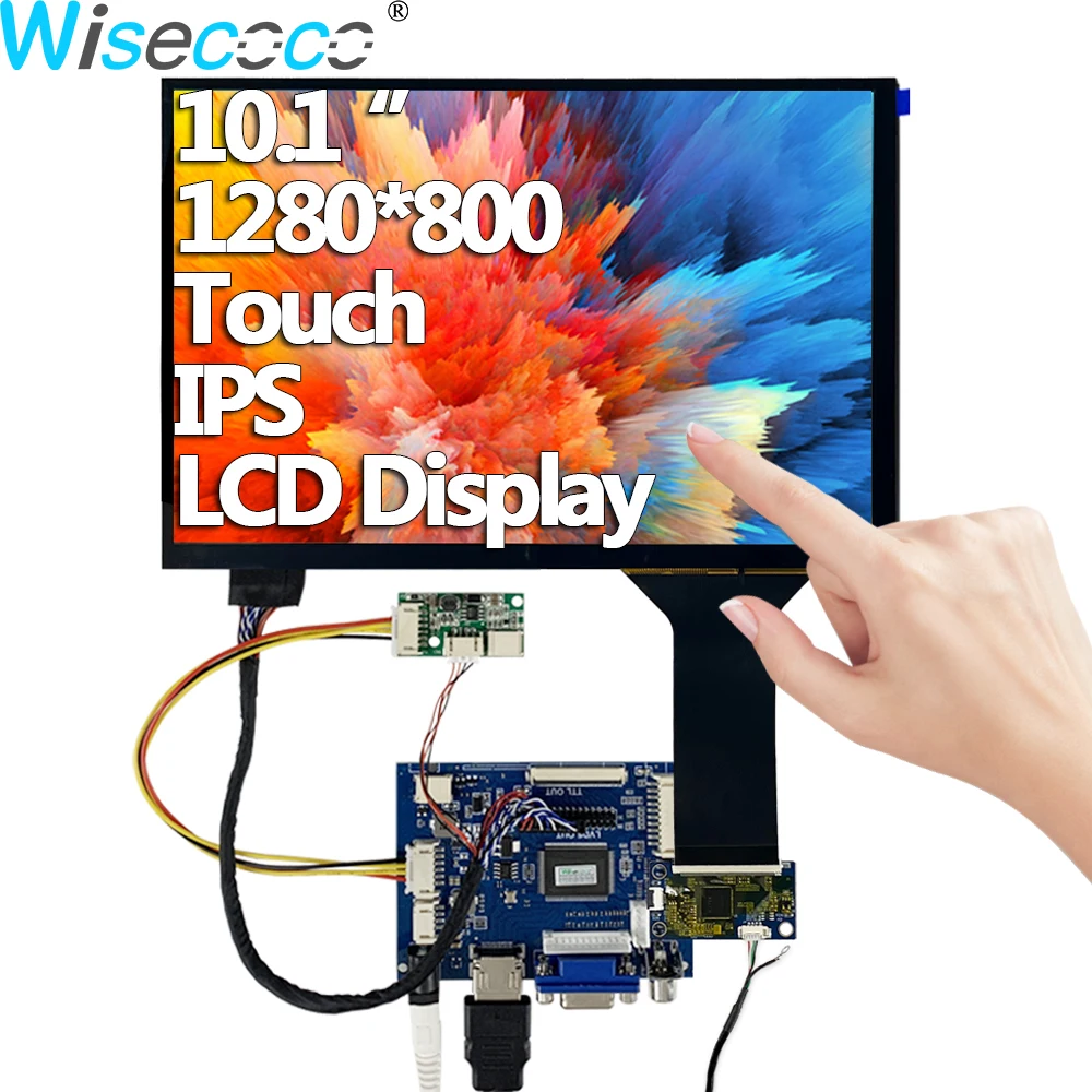 

10,1-дюймовый емкостный сенсорный экран 1280*800 IPS ЖК-дисплей Монитор ЖК-дисплей Подложка автомобиля USB VGA 2AV для Raspberry Pi
