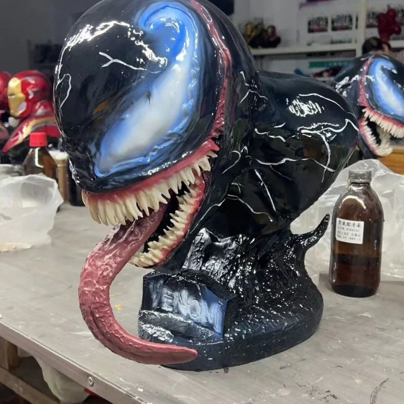 18-38 ซม.Marvel Venom รูปหน้าอกงานฝีมือเรซิ่น Venom Figurine Collection ตกแต่ง Tabletop จอแสดงผลของเล่น Figurine xmas ของขวัญ