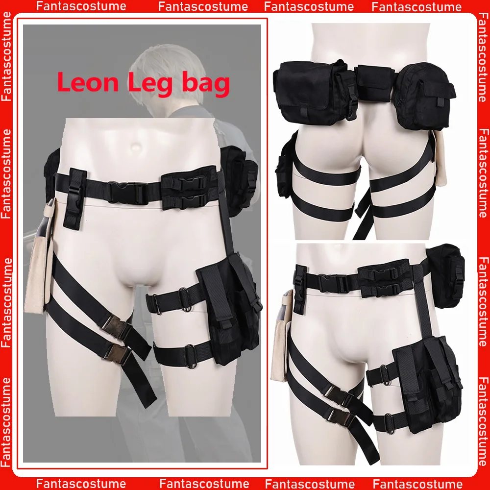 

Leon Cosplay Kennedy Belt Straps Bags for Adult Men Disguise Leg Bags Roleplay Halloween Carnival Costume Accessories Props