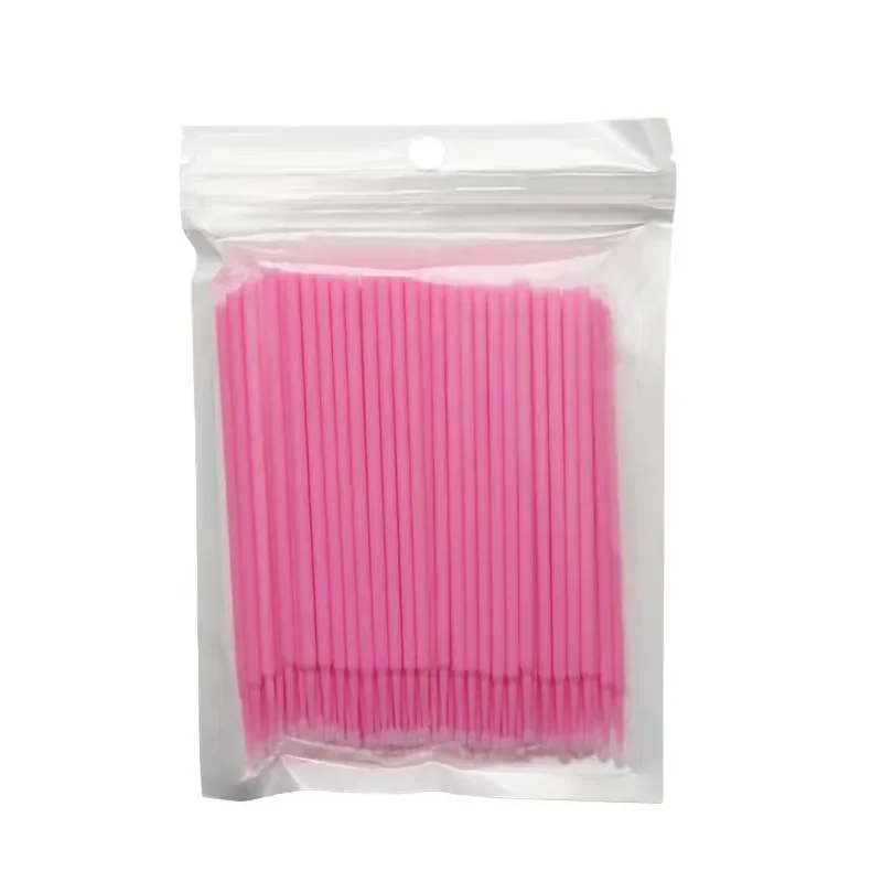 Sdotter 100/5Pcs Micro Brushes Cotton Swab Eyelash Extension Disposable Eye Lash Glue Cleaning Brushes Applicator Sticks Makeup