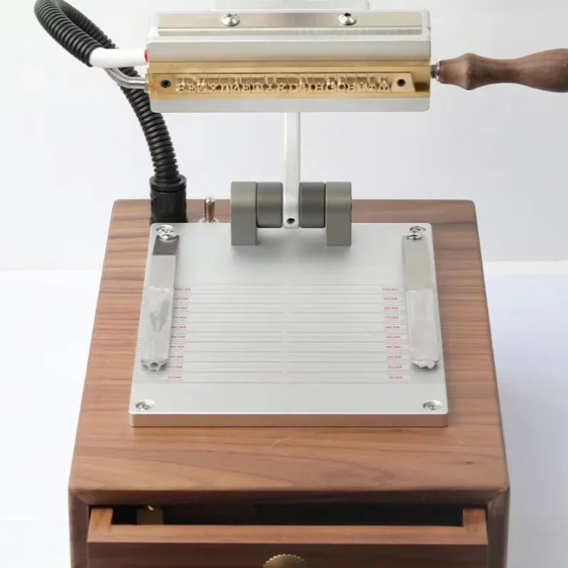 Automatic Clothing Leather Tags Label Embossing Cutting Machine Hot Press Leather Stamping Machine