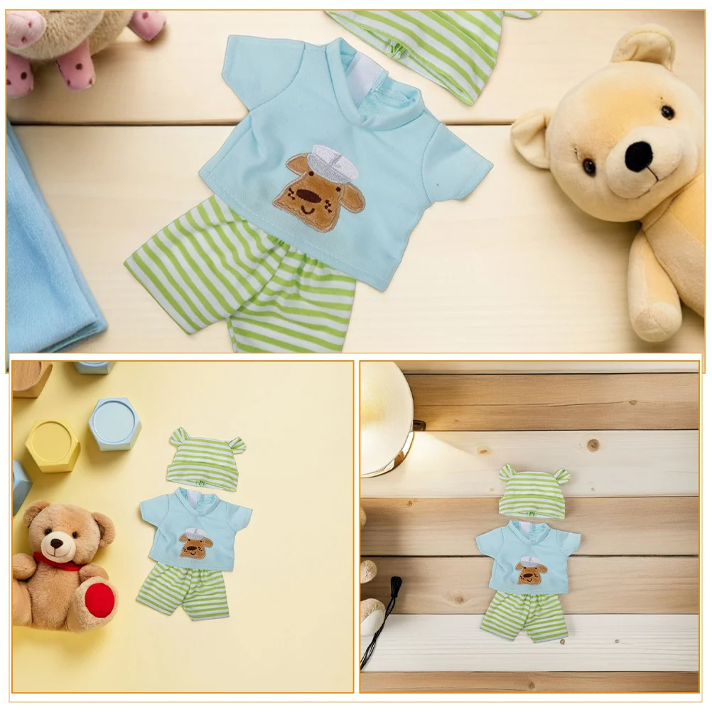 2 zestawy ubranek dla lalek 10-calowych: winylowe stroje do zabawy w udawanie, miękka bawełniana bluza, szorty, akcesoria do zabawy, zielone