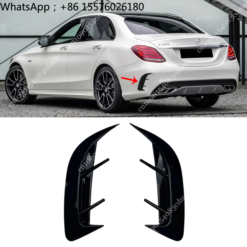 Rear Bumper Canard Splitter For Mercedes Benz C Class W205 C180 C200 C220 C250 C43 AMG 2015-2021 Air Vent Spoiler Trim Body Kits