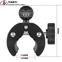 Multi functional adaptation 55MM diving flashlight, underwater photography ball head clip type diving light, flashlight clip