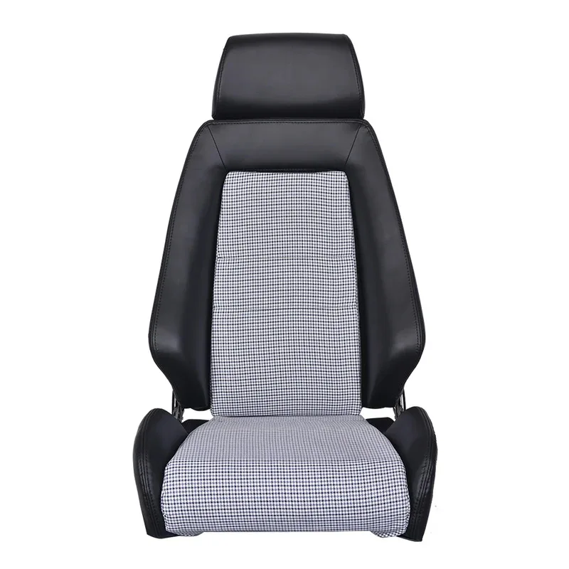 OEM Custom Universal Black PVC Leather RECARO Sport Seat Single Adjustor Double Rails Racing Car Seats