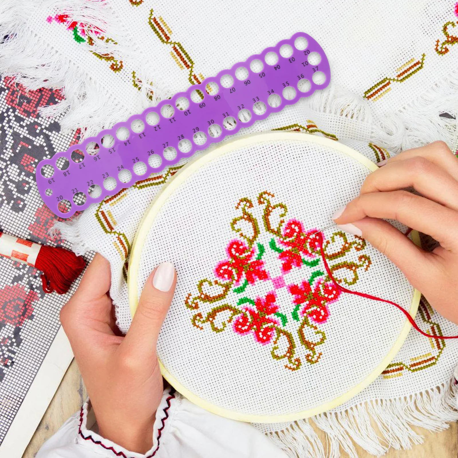 

3Pcs Embroidery Floss Organizer Thread Organizing Plate Compact Lightweight Multi Color Sorter DIY Cross Stitch Project