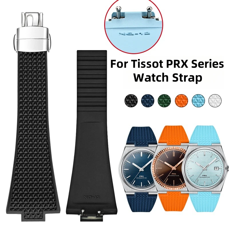 Quick Release Watch Band For Tissot PRX Series 11mm 12mm T137.407/T137.410 Super Player Fluororubber FKM Watch Strap Bracelet