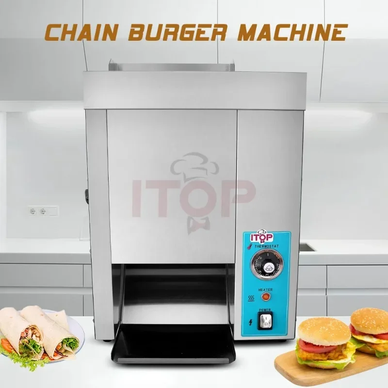 Automatic Hamburger Maker Machine Western Fast Food Shop Economical and Practical 2000w Hamburger Bun Toaster Machine