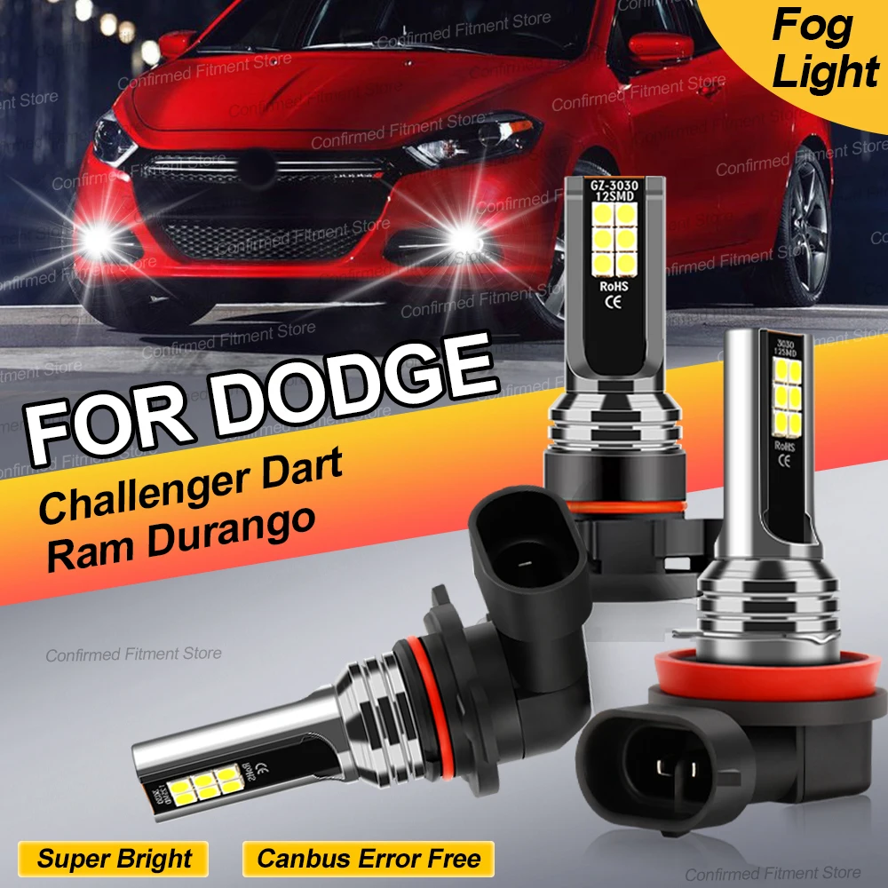 200W High Bright H11 5202 9145 Auto LED Front Fog Lamp 9006 HB4 H10 Canbus LED Light Bulbs For Dodge Challenger Dart Ram Durango